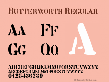 Butterworth-Regular Version 1.000;PS 001.001;hotconv 1.0.56 Font Sample