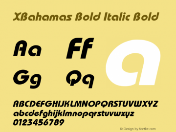 Bahamas Bold Italic v1.0c Font Sample