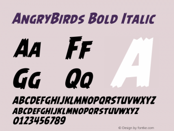 AngryBirds Bold Italic Version 1.000;PS 001.001;hotconv 1.0.56图片样张