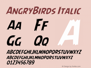 AngryBirds Italic Version 1.000;PS 001.001;hotconv 1.0.56图片样张