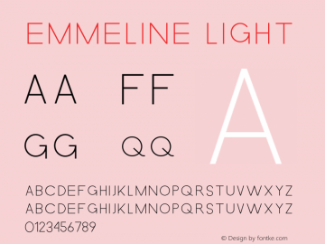 Emmeline Light Version 1.000 Font Sample