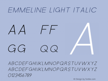 Emmeline Light Italic Version 1.000图片样张