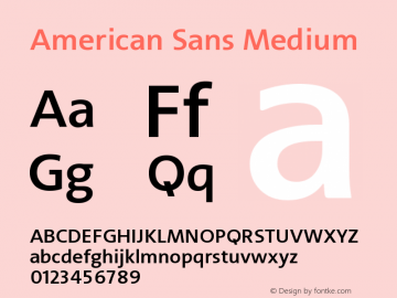 AmericanSans-Medium Version 001.002 Font Sample