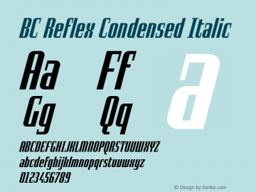 BC Reflex EC Bold Italic Version 1.000 Font Sample