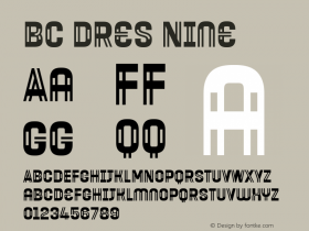 BC Dres Nine Regular Version 1.000 Font Sample