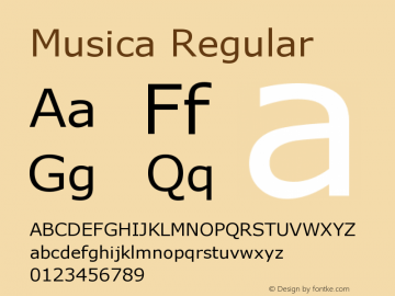 Musica Regular Version 3.11 Font Sample