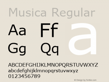 Musica Regular Version 3.12 Font Sample