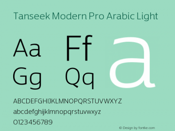 TanseekModernProArabic-Light Version 1.000 Font Sample