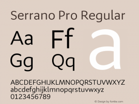 Serrano Pro Version 2.010;PS 002.010;hotconv 1.0.70;makeotf.lib2.5.58329 Font Sample