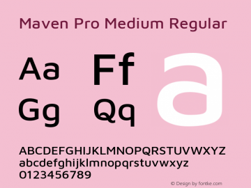 Maven Pro Medium Version 2.000 Font Sample