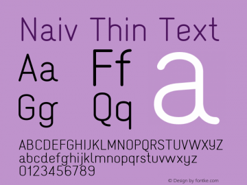 Naiv Thin Text Regular Version 1.002 2006 Font Sample