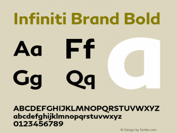 Infiniti Brand Bold Version 1.004;PS 001.004;hotconv 1.0.88;makeotf.lib2.5.64775 Font Sample