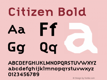 Citizen Bold 001.001 Font Sample