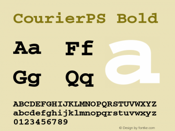 CourierPS Bold Version 1.3 (Hewlett-Packard) Font Sample