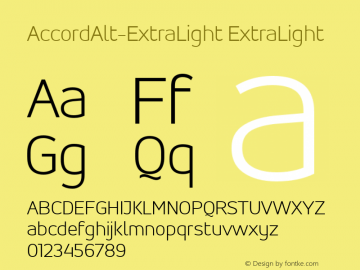 AccordAlt-ExtraLight ExtraLight 001.000 Font Sample