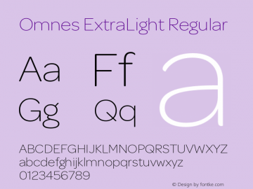 Omnes ExtraLight Version 1.002 Font Sample