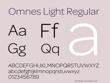Omnes Light Version 1.002 Font Sample
