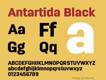 Antartida-Black Version 1.000 Font Sample