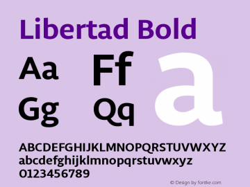 Libertad-Bold Version 1.000 Font Sample