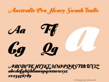 AustralisPro-HeavySwashItalic Version 2.000 Font Sample