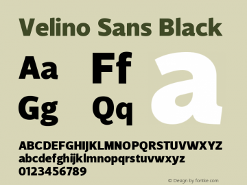 VelinoSans-Black Version 1.000 Font Sample