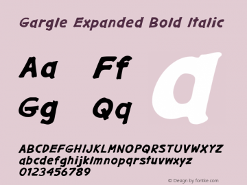GargleExRg-BoldItalic Version 1.000 Font Sample