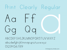 Print Clearly Regular Macromedia Fontographer 4.1 9/24/99 Font Sample