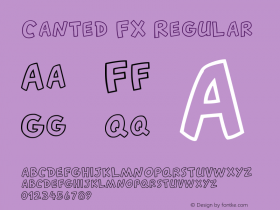 Canted FX Regular Version 1.000;PS 001.000;hotconv 1.0.70;makeotf.lib2.5.58329 Font Sample
