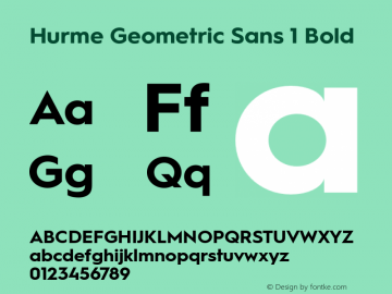 HurmeGeometricSans1 Bold Version 2.001 Font Sample