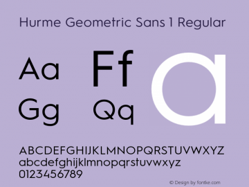 HurmeGeometricSans1 Regular Version 2.001 Font Sample