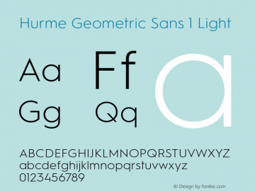 HurmeGeometricSans1 Light Version 2.001 Font Sample