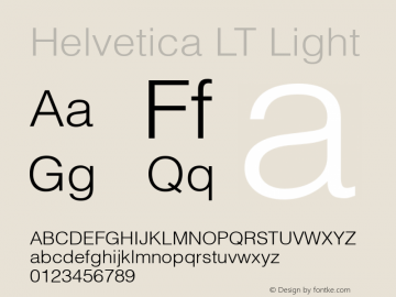 Helvetica LT Light Version 6.1; 2002图片样张