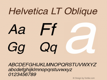Helvetica LT Oblique Version 6.1; 2002图片样张