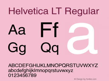 Helvetica LT Version 6.1; 2002图片样张