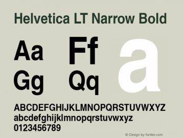 Helvetica LT Narrow Bold Version 6.1; 2002图片样张