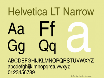 Helvetica LT Narrow Version 6.1; 2002图片样张