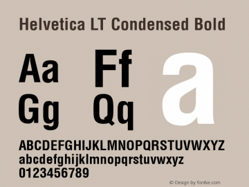 Helvetica LT Condensed Bold Version 6.1; 2002图片样张