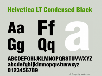 Helvetica LT Condensed Black Version 6.1; 2002图片样张