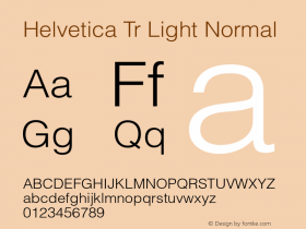 Helvetica-LightNormalTr OTF 1.000;PS 001.001;Core 1.0.38图片样张