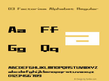 D3 Factorism Alphabet Regular 1.0图片样张