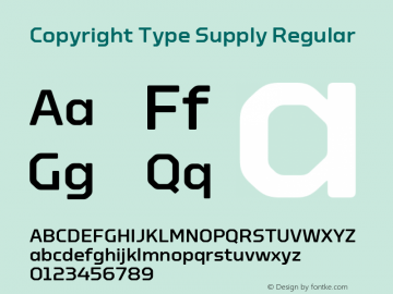 Copyright Type Supply Version 002.000 2013图片样张