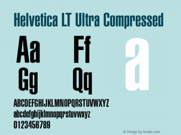 Helvetica LT Ultra Compressed Version 6.1; 2002图片样张