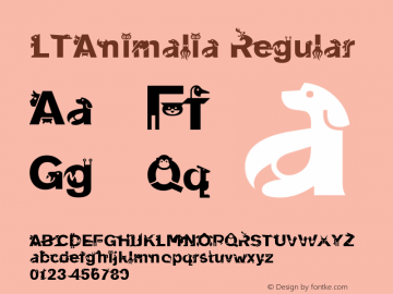 LTAnimalia Regular 02.09.1997 Font Sample