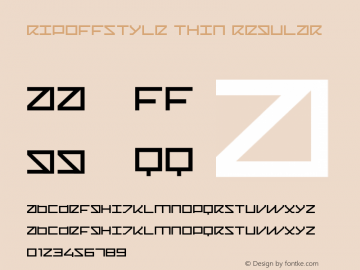 RipoffSTYLE Thin Macromedia Fontographer 4.1.5 01‐04‐17 Font Sample
