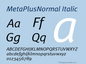 MetaPlusNormal-Italic Version 001.000图片样张