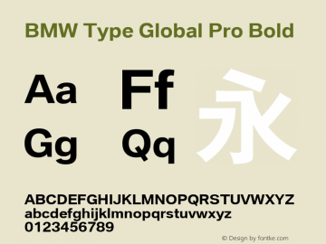 BMW Type Global Pro Bold Version 2.20 Font Sample