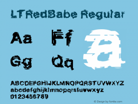 LTRedBabe Regular 02.09.1997 Font Sample