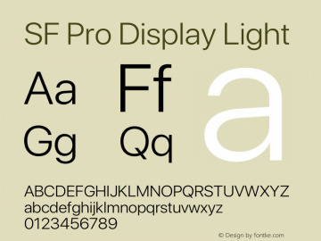 SF Pro Display Light Version 13.0d3e20图片样张