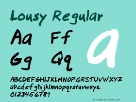 Lousy Regular 1.2 Font Sample