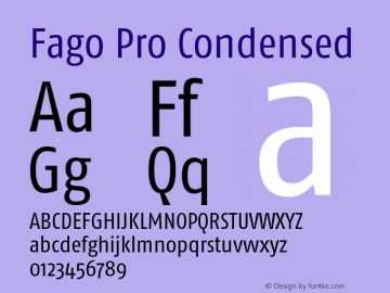 FagoPro-Cond Version 7.502; 2007 Font Sample